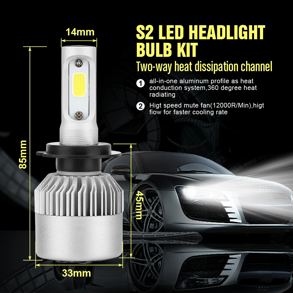 S1 X3 C6 S2 H7 H13 LED Auto Light with Car LED Headlamp 9006 9005 H1 H3 5202 and Xenon Kit 3000K H11 Bulb