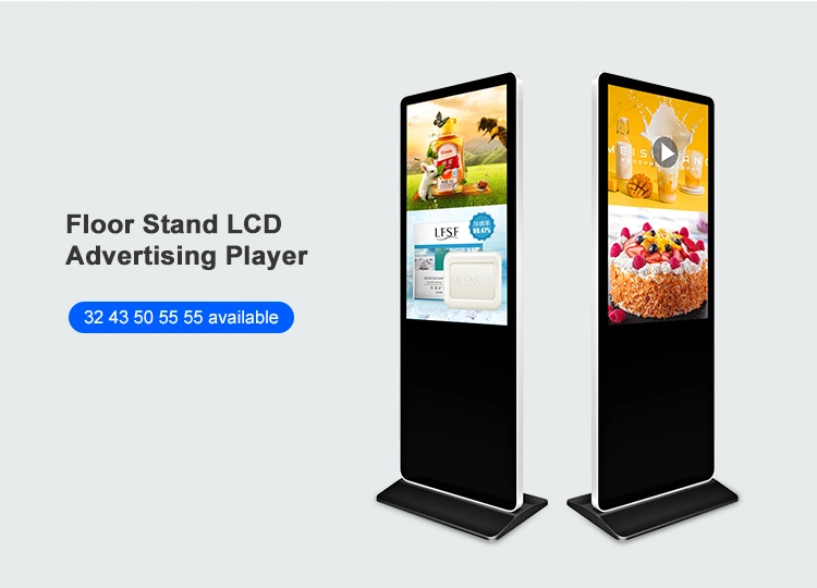 55 Inch Advertising Player Kiosk LCD Digital Signage Indoor Floor Standing Kiosks for Advertising