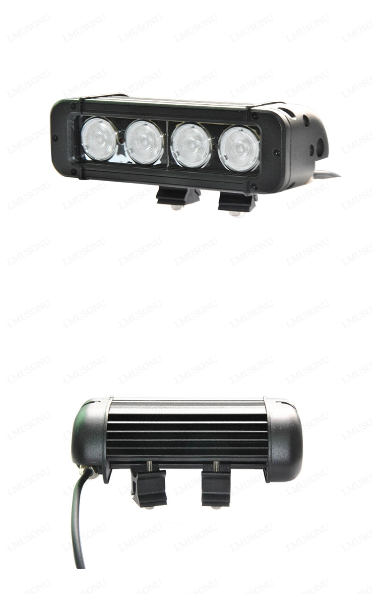 Lmusonu off Road LED Flood Lights High Power 12V 4X4 Small 8" 40W Light LED Bar Single Row Motorcycle Accessories