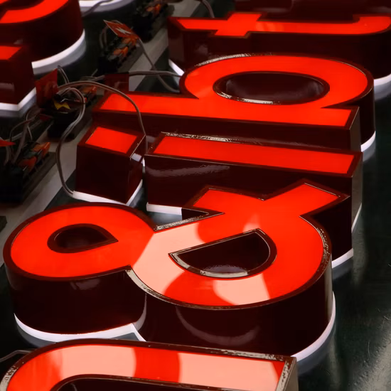 Shop-Buchstaben, Bar-LED-Schild, LED-Kanalbuchstaben für den Außenbereich, 3D-Shop-Beschilderung